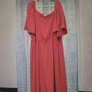 Ava & Viv burnt orange leopard midi dress